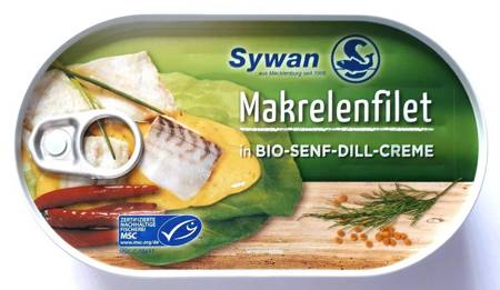 MAKRELA FILETY W BIO SOSIE MUSZTARDOWO - KOPERKOWYM 200 g - SYWAN