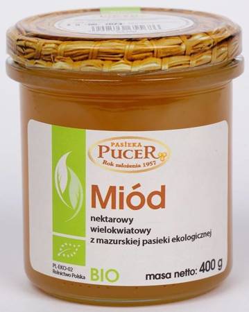 MIÓD NEKTAROWY WIELOKWIATOWY BIO 400 g - PASIEKA PUCER