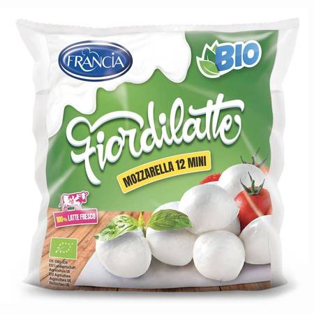 MOZZARELLA (12 małych kulek w folii) BIO 450 g - FRANCIA