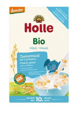 MUSLI JUNIOR WIELOZIARNISTE Z PŁATKAMI KUKURYDZIANYMI BEZ DODATKU CUKRÓW OD 10 MIESIĄCA - DEMETER BIO 250 g - HOLLE