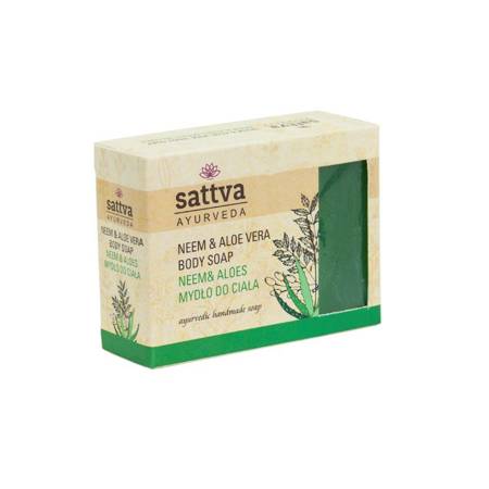 MYDŁO W KOSTCE DO CIAŁA NEEM I ALOES 125 g - SATTVA