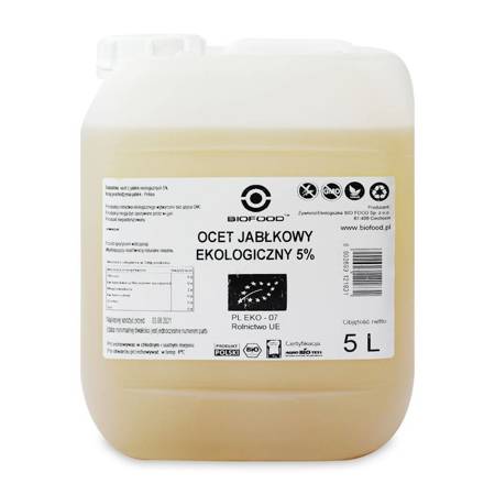 OCET JABŁKOWY 5 % NIEFILTROWANY BIO 5 L - HORECA (BIO FOOD)