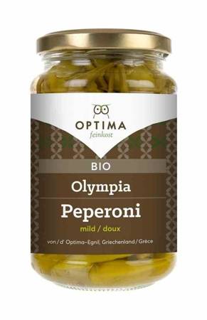 OPTIMA - PAPRYCZKI PEPPERONI ZIELONE W ZALEWIE BIO 350/180 g