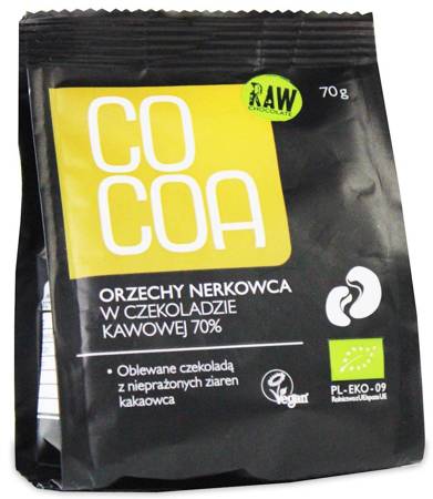 ORZECHY NERKOWCA W CZEKOLADZIE KAWOWEJ BIO 70 g - COCOA