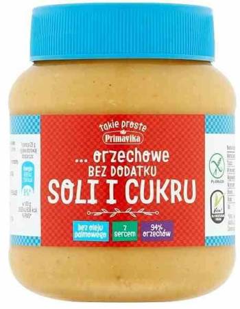 PASTA Z PRAŻONYCH ORZESZKÓW ZIEMNYCH BEZ DODATKU SOLI I CUKRU BEZGLUTENOWA 350 g - PRIMAVIKA