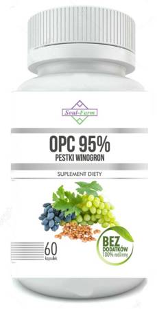 PESTKI WINOGRON EKSTRAKT 95 % OPC 60 KAPSUŁEK (450 mg) - SOUL FARM