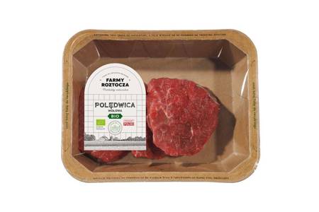 POLĘDWICA WOŁOWA SUROWA KROJONA BIO 300 g - FARMY  ROZTOCZA (NA ZAMÓWIENIE)