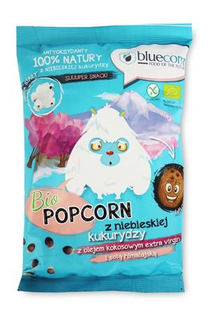 POPCORN Z NIEBIESKIEJ KUKURYDZY Z OLEJEM KOKOSOWYM I SOLĄ HIMALAJSKĄ BEZGLUTENOWY BIO 50 g - BLUECORN