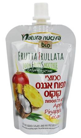 PRZECIER OWOCOWY JABŁKO - ANANAS - KOKOS BEZ DODATKU CUKRÓW BIO 100 g - NATURA NUOVA