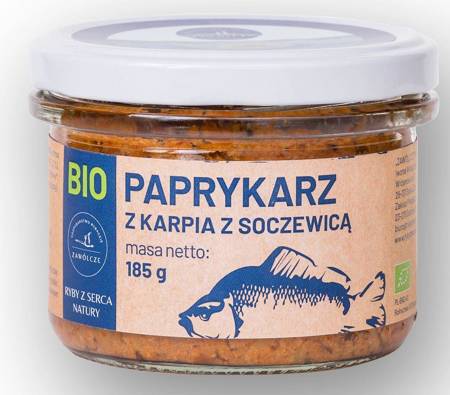 RYBY Z SERCA NATURY - PAPRYKARZ Z KARPIA Z SOCZEWICĄ BIO 185 g (SŁOIK) 