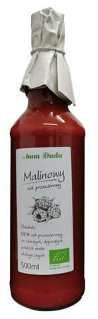 SOK PRZECIEROWY MALINOWY BIO 500 ml - PROSTO ZE WSI