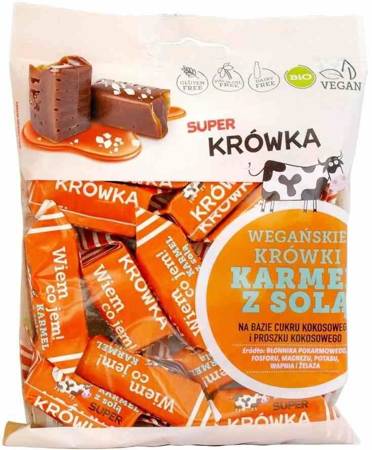 SUPER KRÓWKA - KRÓWKI BEZMLECZNE O SMAKU KARMELU Z SOLĄ BEZGLUTENOWA - BIO 150 ML