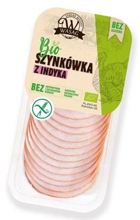 SZYNKÓWKA Z INDYKA PLASTRY BEZGLUTENOWA BIO 130 g - WASĄG 