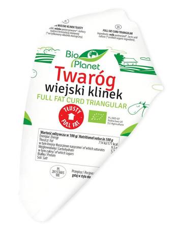 TWARÓG WIEJSKI KLINEK TŁUSTY BIO (około 0,25 kg) - BIO PLANET