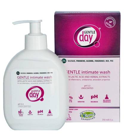 ŻEL DO HIGIENY INTYMNEJ Z KWASEM MLEKOWYM I EKSTRAKTAMI Z ZIÓŁ 250 ml - GENTLE DAY