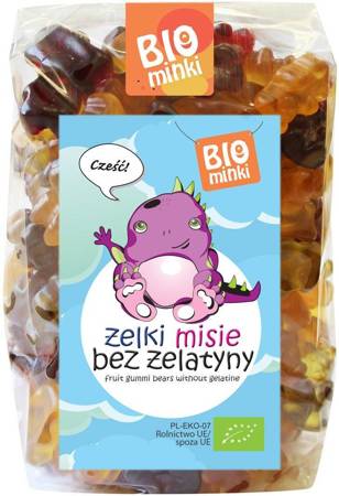 ŻELKI (MISIE) BEZ ŻELATYNY BEZGLUTENOWE BIO 400 g - BIOMINKI