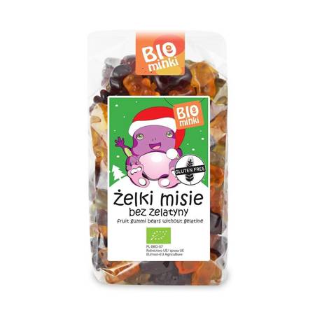 ŻELKI (MISIE) BEZ ŻELATYNY BEZGLUTENOWE BIO 500 g - BIOMINKI (EDYCJA ŚWIĄTECZNA)(PRODUKT SEZONOWY)